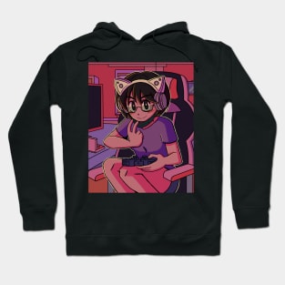 vaporwave aesthetic anime gamer girl Hoodie